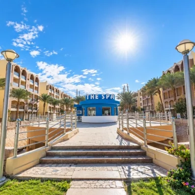 Pavillon extérieur The Spa et bâtiments de l'hôtel El Karma Aqua Beach Resort à Hurghada